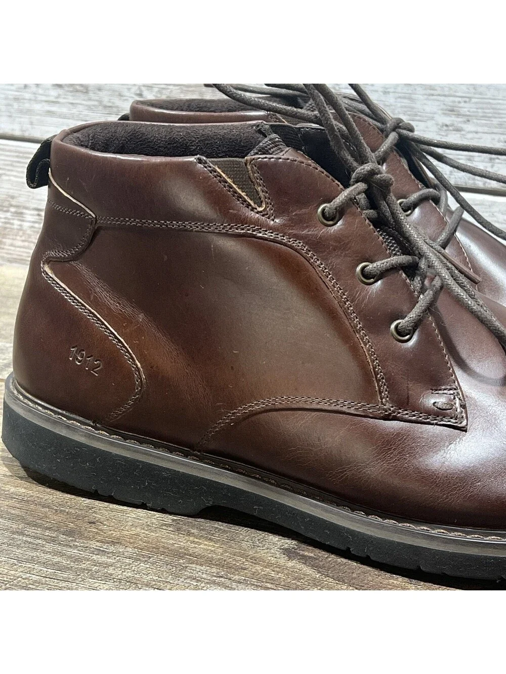 Nunn Bush Denali Waterproof Plain Toe Mens 14M Chukka Boot Brown Leather #84887